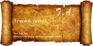 Trenka Antal névjegykártya
